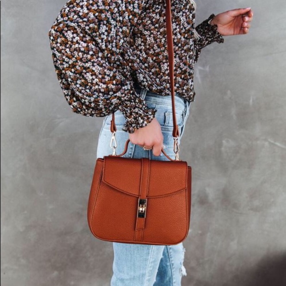 Vici Ramona Faux Leather Crossbody Handbag- Cognac